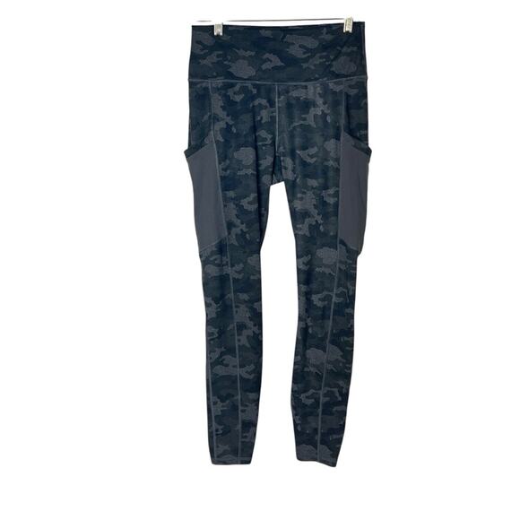 Fabletics Powerhold Leggings High Waist Women M Athleisure Charcoal Camo Pockets - Picture 6 of 9